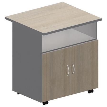 Уценка. Тумба для оргтехники Easy Standard (светлый дуб/серый, 718x600x739 мм). уц_меб